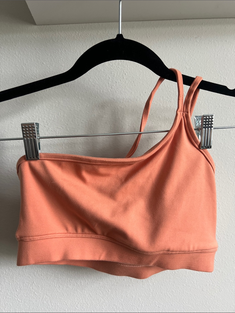 PARAGON Peach Asymmetric One-Shoulder Sports Bra